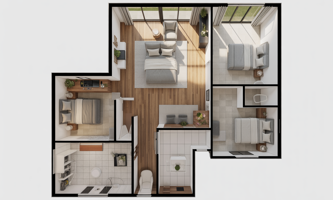 découvrez comment concevoir un plan de maison de plain-pied avec trois chambres, incluant une suite parentale confortable, pour créer un espace de vie fonctionnel et harmonieux.