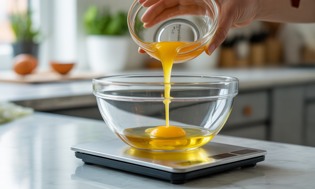 découvrez l'astuce ingénieuse pour connaître facilement le poids du blanc d'œuf et améliorer vos recettes en toute précision.