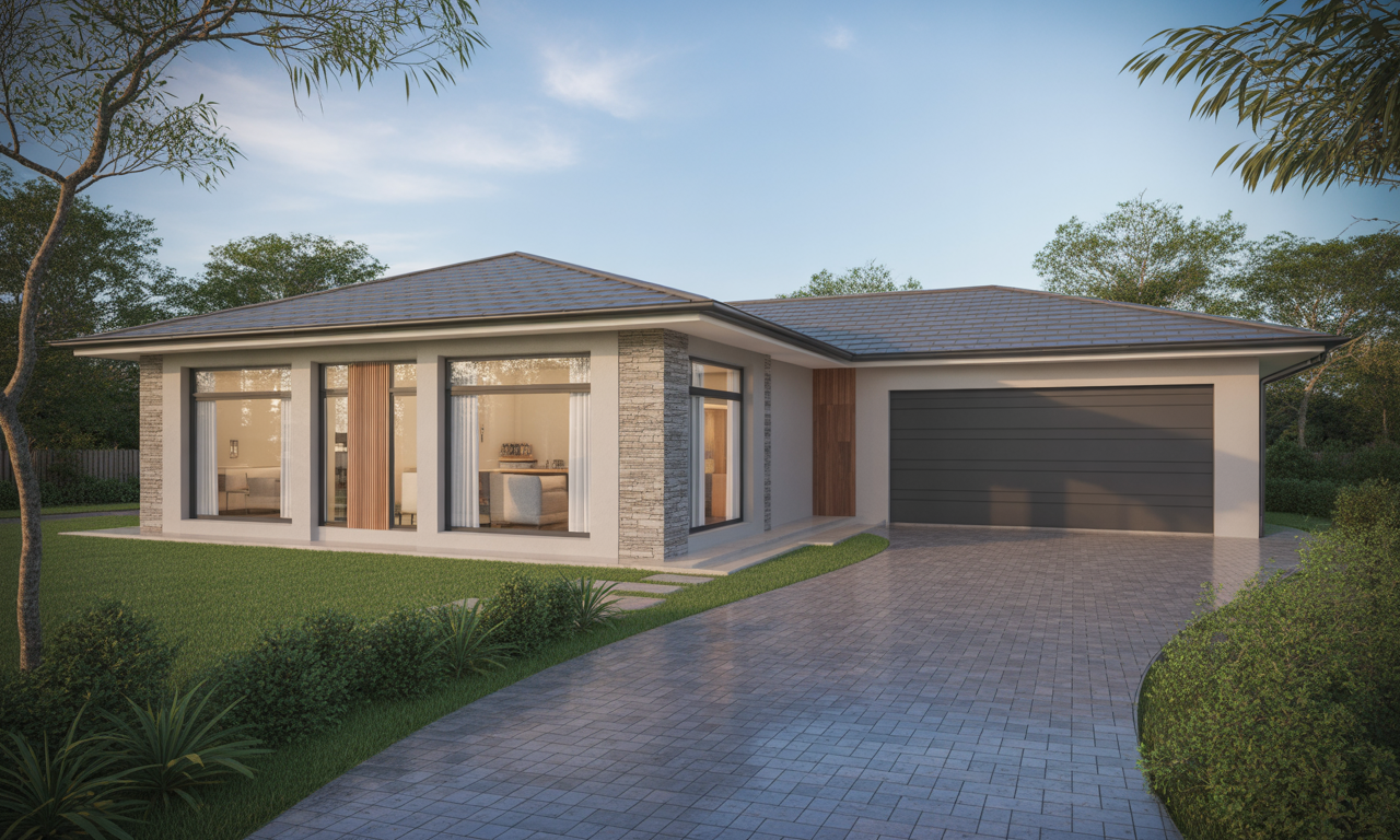 découvrez notre service de conception de maison de plain-pied avec 2 chambres, un garage intégré et un cellier pratique, alliant confort et fonctionnalité pour toute la famille.