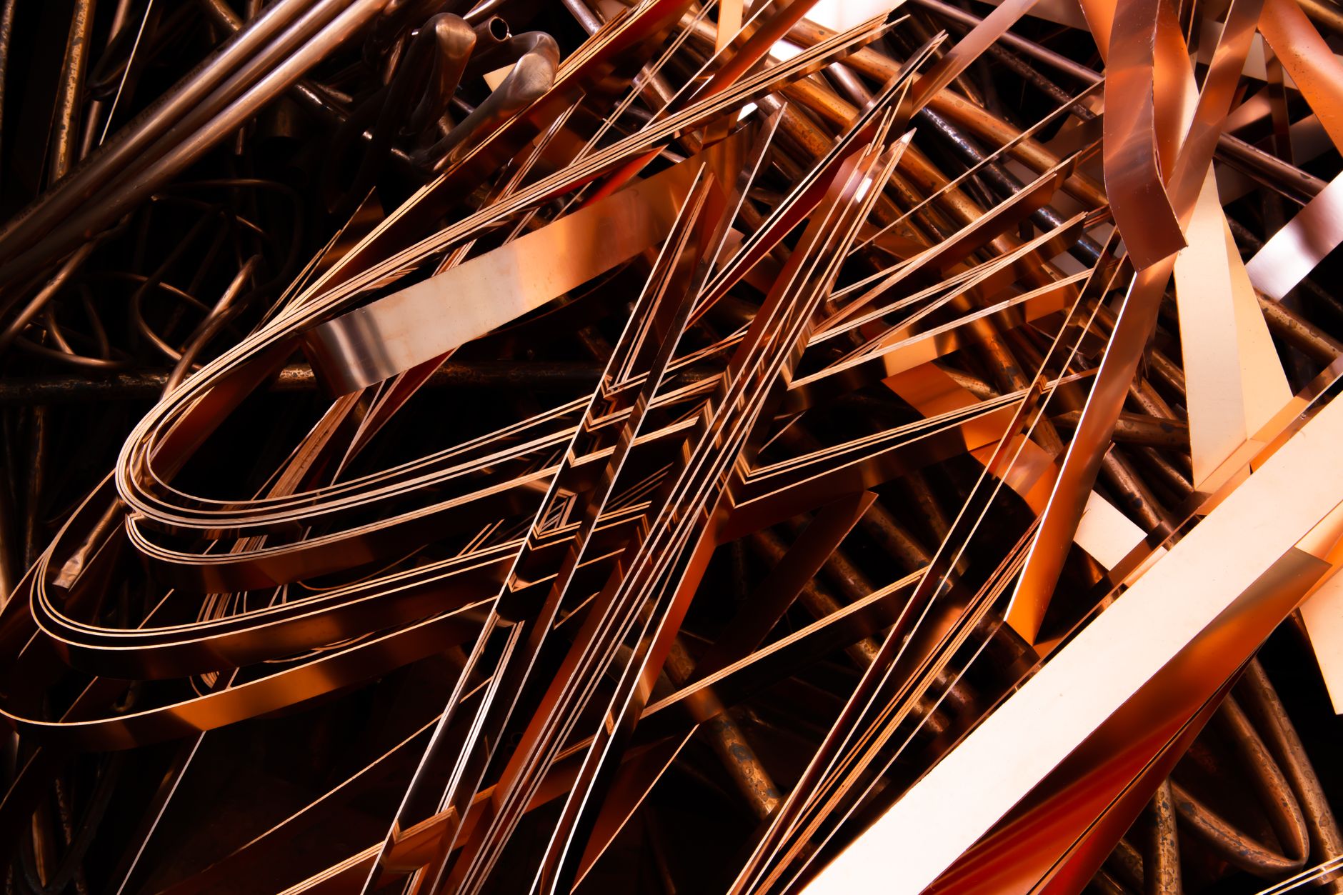 Métaux et cuivre dans un centre de recyclage